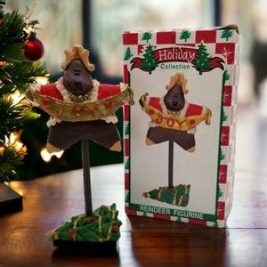 World Bazaars Holiday Collection Reindeer Figurine With Orig Box Seasonal Decor